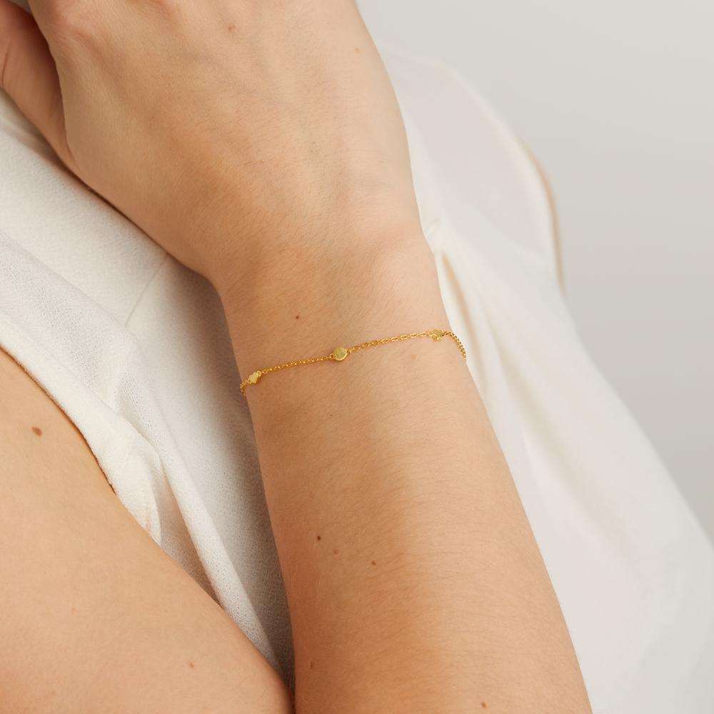 Bracciale Argento giallo dorato Cuore 15-19.5 cm