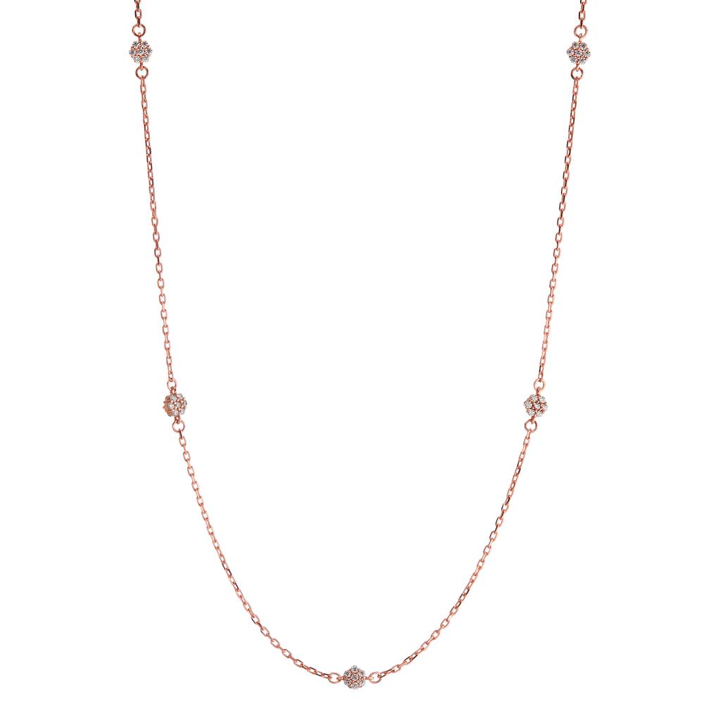 Collana Oro rosso 585/14 kt Zirconia 35 pietra 42-45 cm