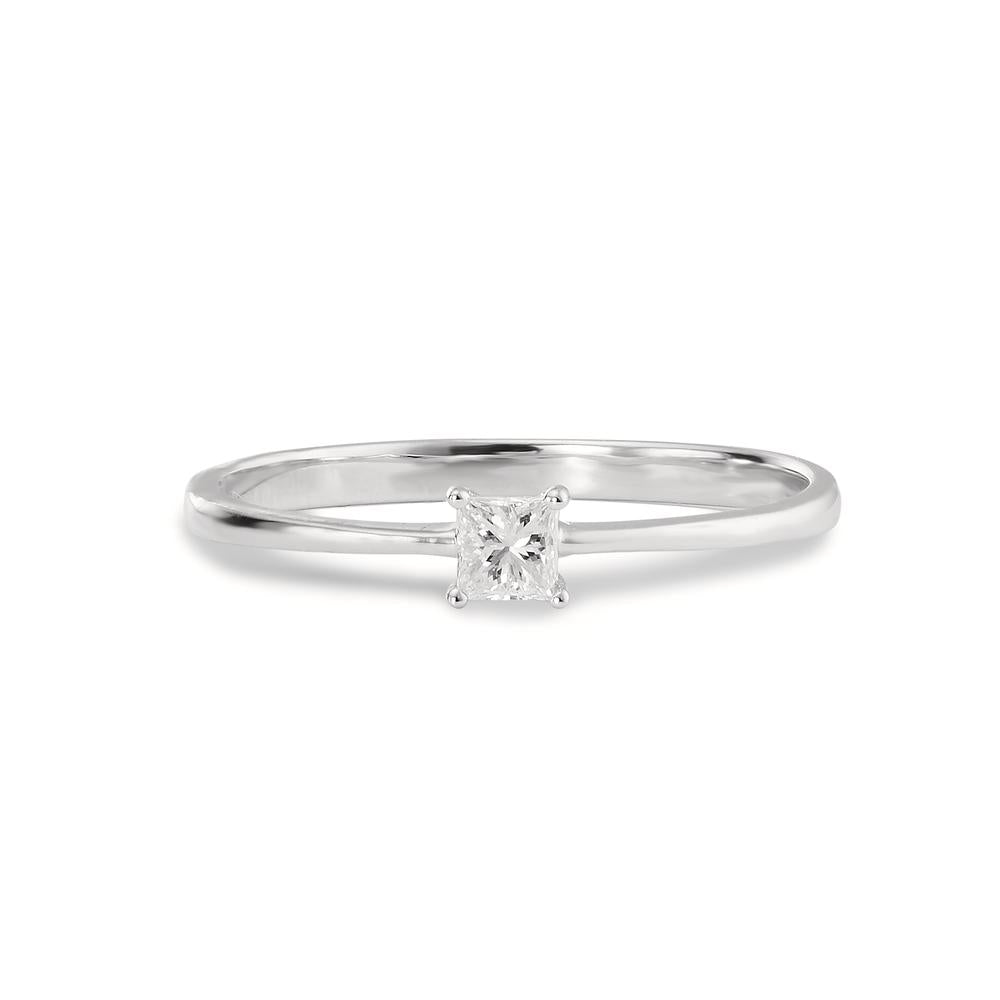 Anello Oro bianco 585/14 kt Diamante 0.15 ct, [Carrée], w-si