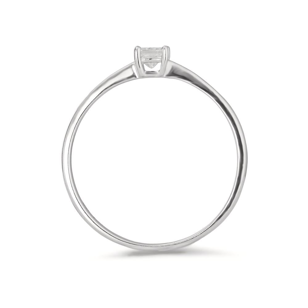 Anello Oro bianco 585/14 kt Diamante 0.15 ct, [Carrée], w-si