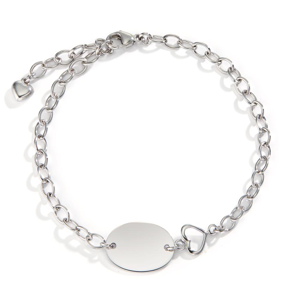 Bracciale con incisione Argento rodiato Cuore 19 cm