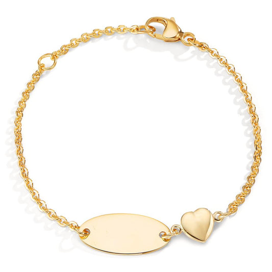 Bracciale con incisione Oro giallo 375/9K Cuore 12-14 cm