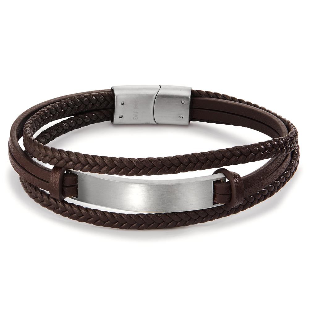 Bracciale con incisione Acciaio inossidabile, Imitazione di pelle 21 cm