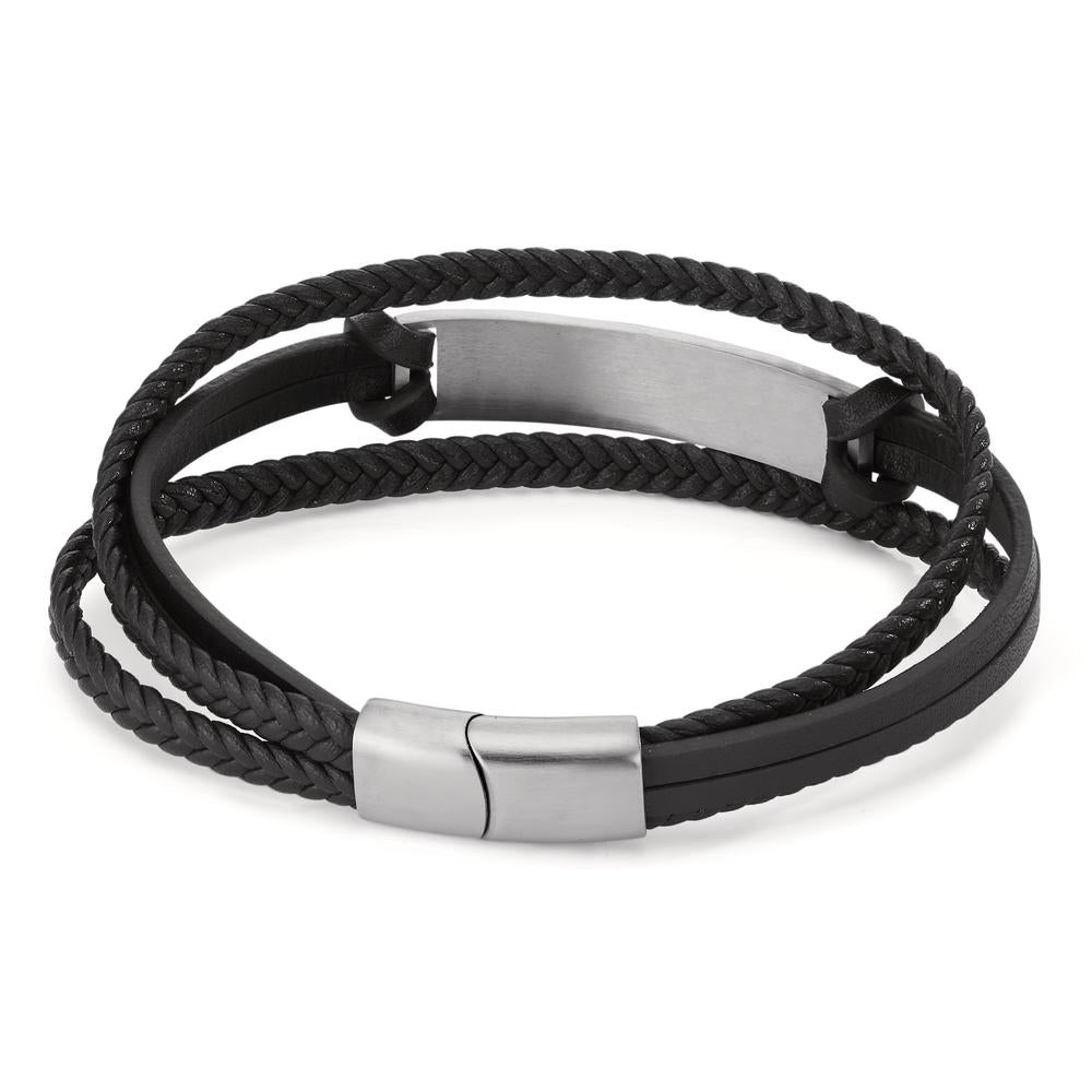 Bracciale con incisione Acciaio inossidabile, Imitazione di pelle 21 cm