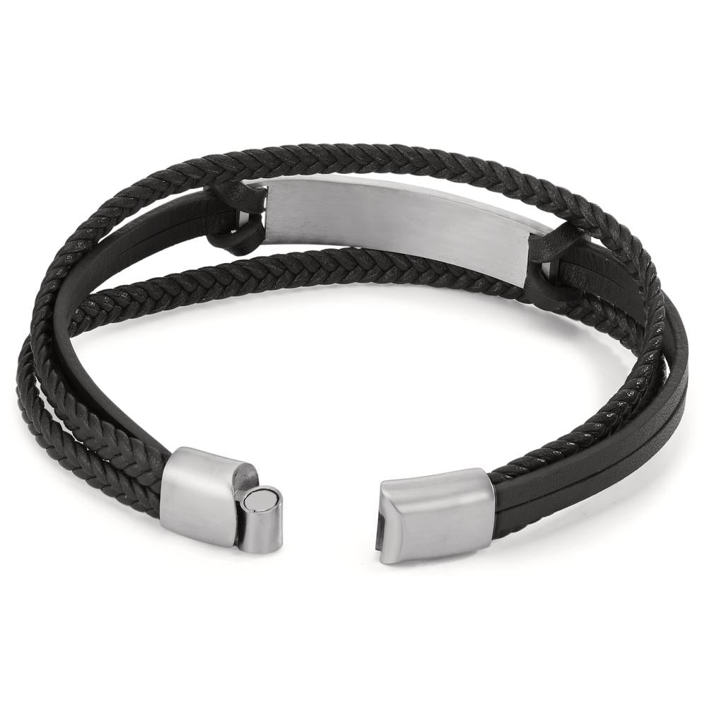 Bracciale con incisione Acciaio inossidabile, Imitazione di pelle 21 cm