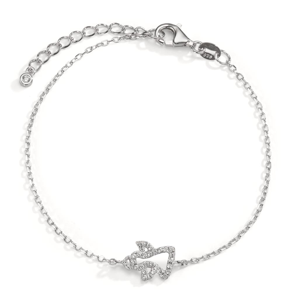 Bracciale Argento Zirconia rodiato Angelo 16-20 cm