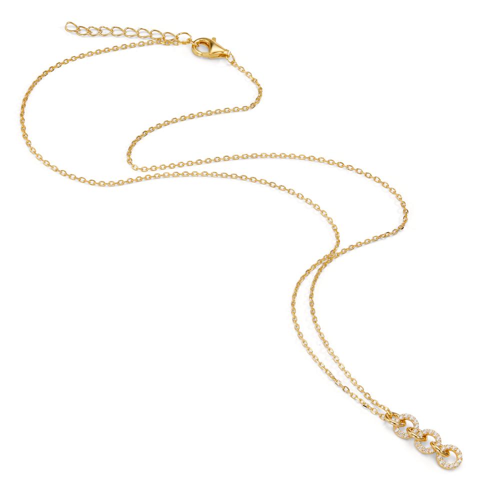 Collana Argento Zirconia giallo dorato 42-45 cm