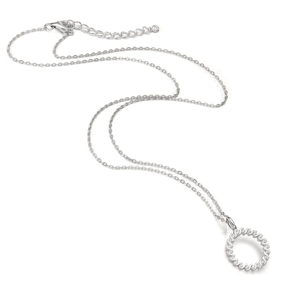 Collana Argento Zirconia rodiato 42-45 cm Ø14 mm