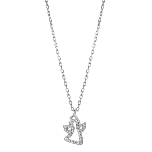 Collana Argento Zirconia rodiato Angelo 42-45 cm