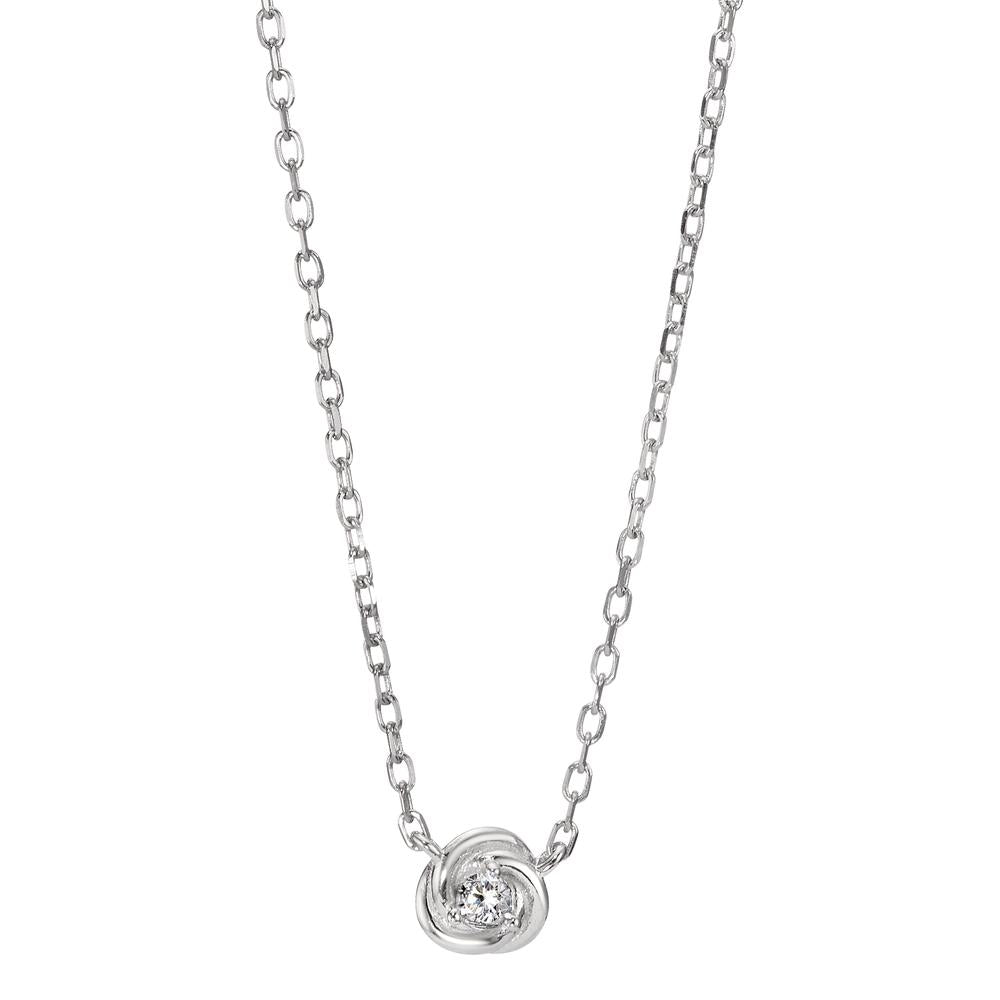 Collana Argento Zirconia rodiato 42-45 cm