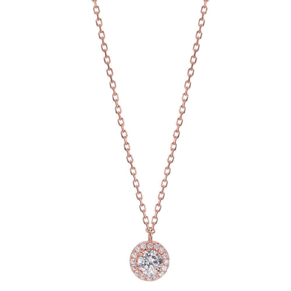 Collana Argento Zirconia rosa dorato 42-45 cm