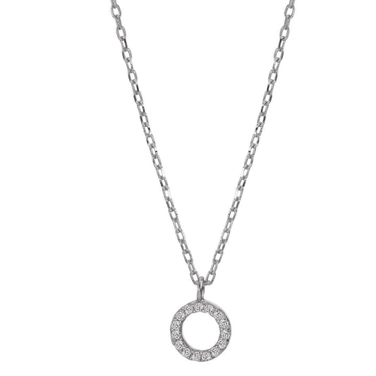 Collana Argento Zirconia rodiato 42-45 cm Ø6.5 mm