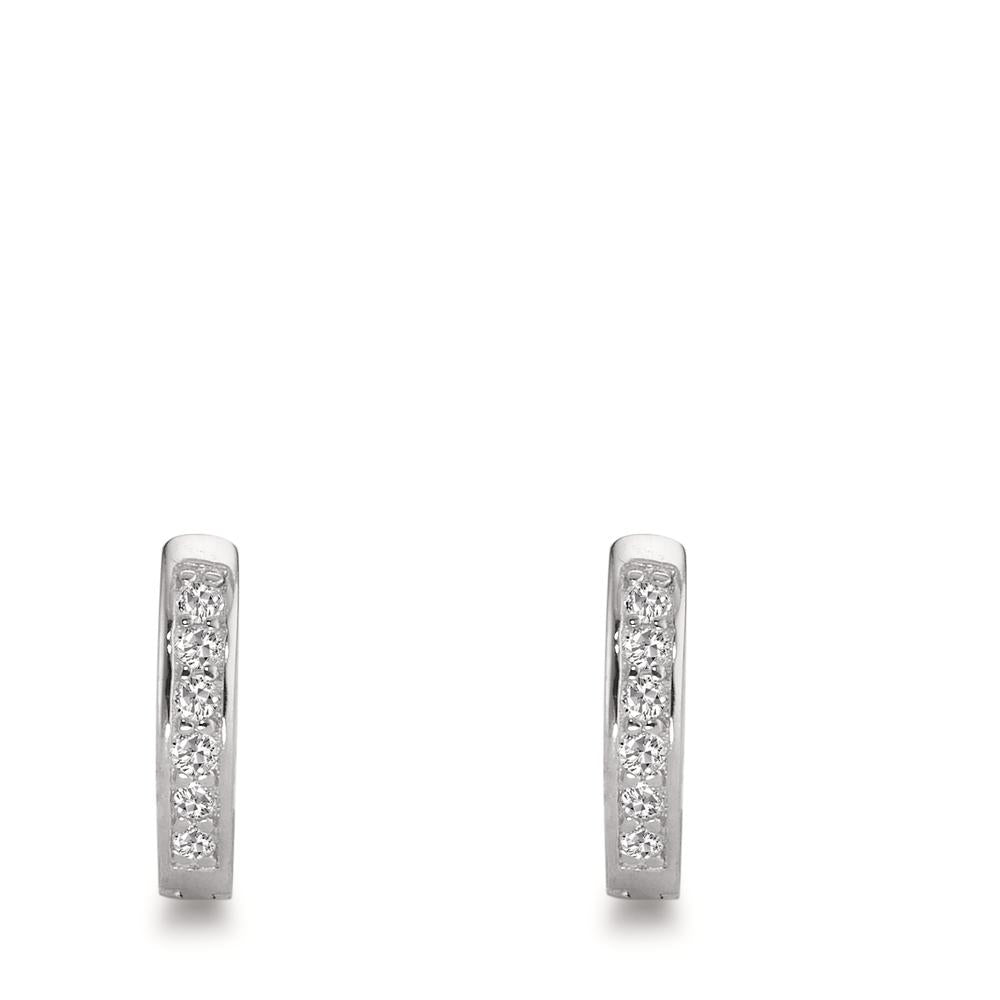 Orecchini circolari Argento Zirconia 12 pietra rodiato