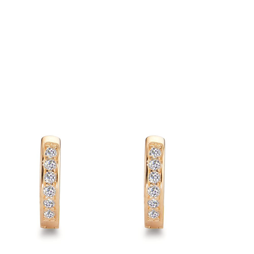 Orecchini circolari Argento Zirconia 12 pietra giallo dorato