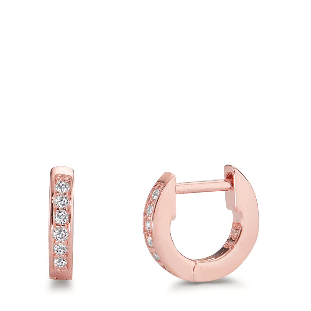 Orecchini circolari Argento Zirconia 12 pietra rosa dorato