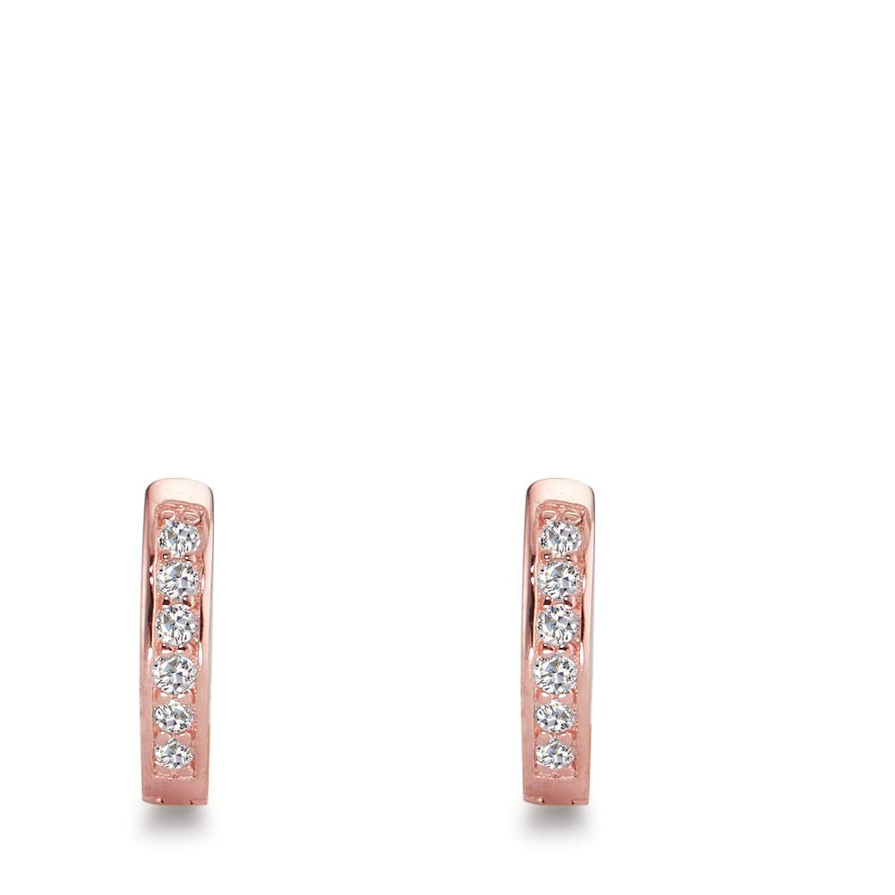 Orecchini circolari Argento Zirconia 12 pietra rosa dorato