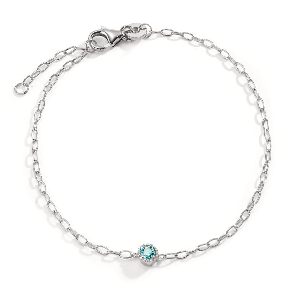 Bracciale Argento Zirconia acqua rodiato 16-18 cm