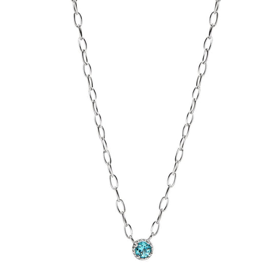 Collana Argento Zirconia acqua rodiato 40-45 cm