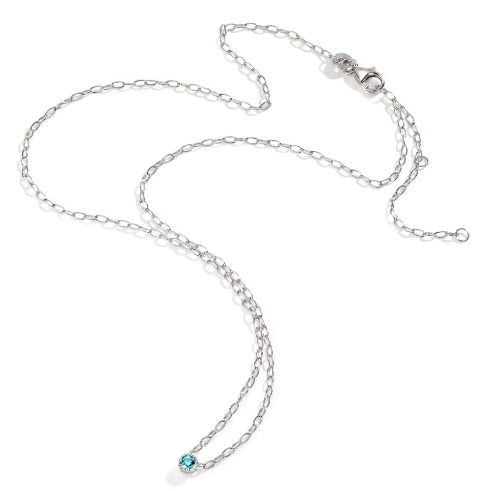 Collana Argento Zirconia acqua rodiato 40-45 cm