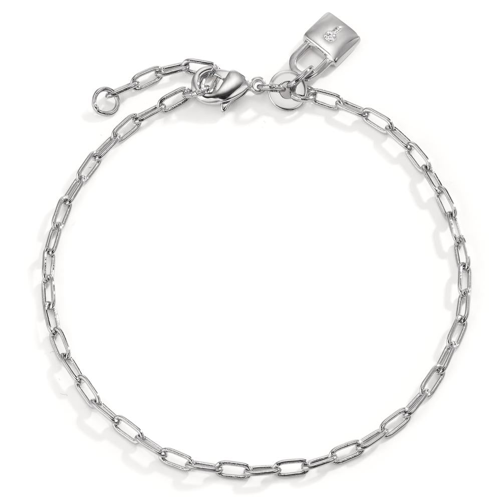 Bracciale Argento Zirconia rodiato Serratura 16.5-18.5 cm