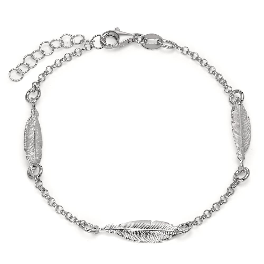 Bracciale Argento rodiato Piuma 17-19 cm