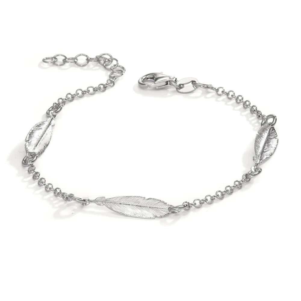 Bracciale Argento rodiato Piuma 17-19 cm