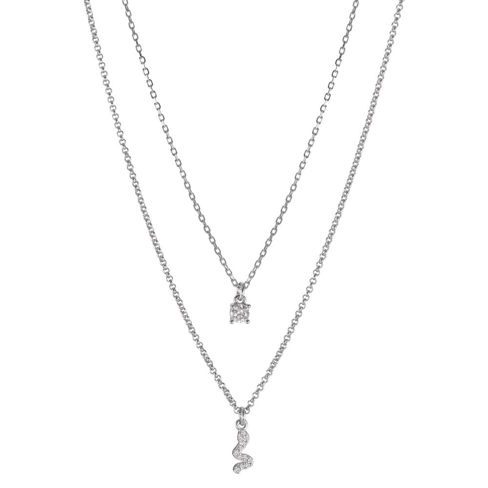 Collana Argento Zirconia 13 pietra rodiato Linea 40-44 cm