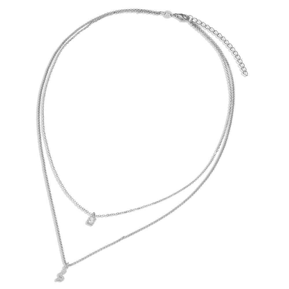 Collana Argento Zirconia 13 pietra rodiato Linea 40-44 cm