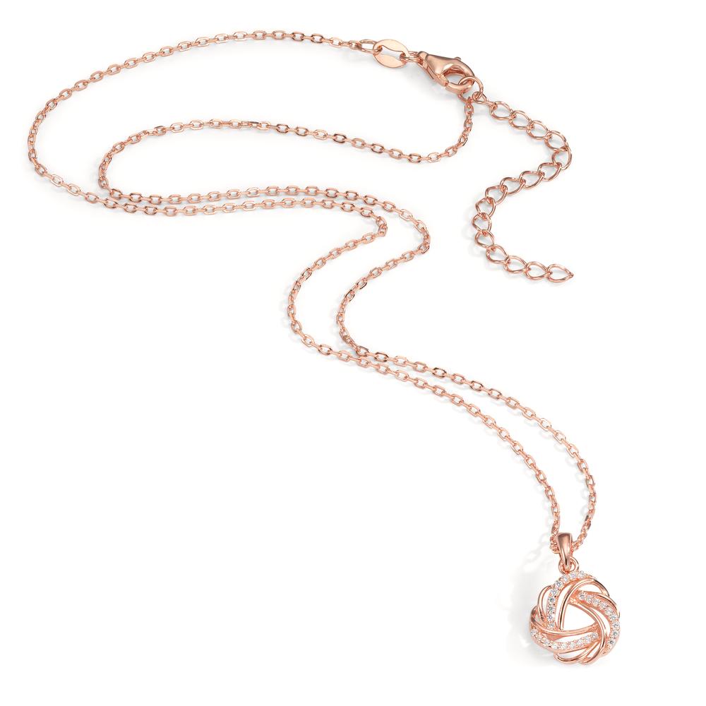 Collana Argento Zirconia rosa dorato 40-45 cm Ø12 mm