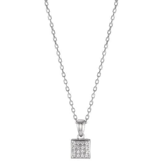 Collana Argento Zirconia 16 pietra rodiato 40-45 cm