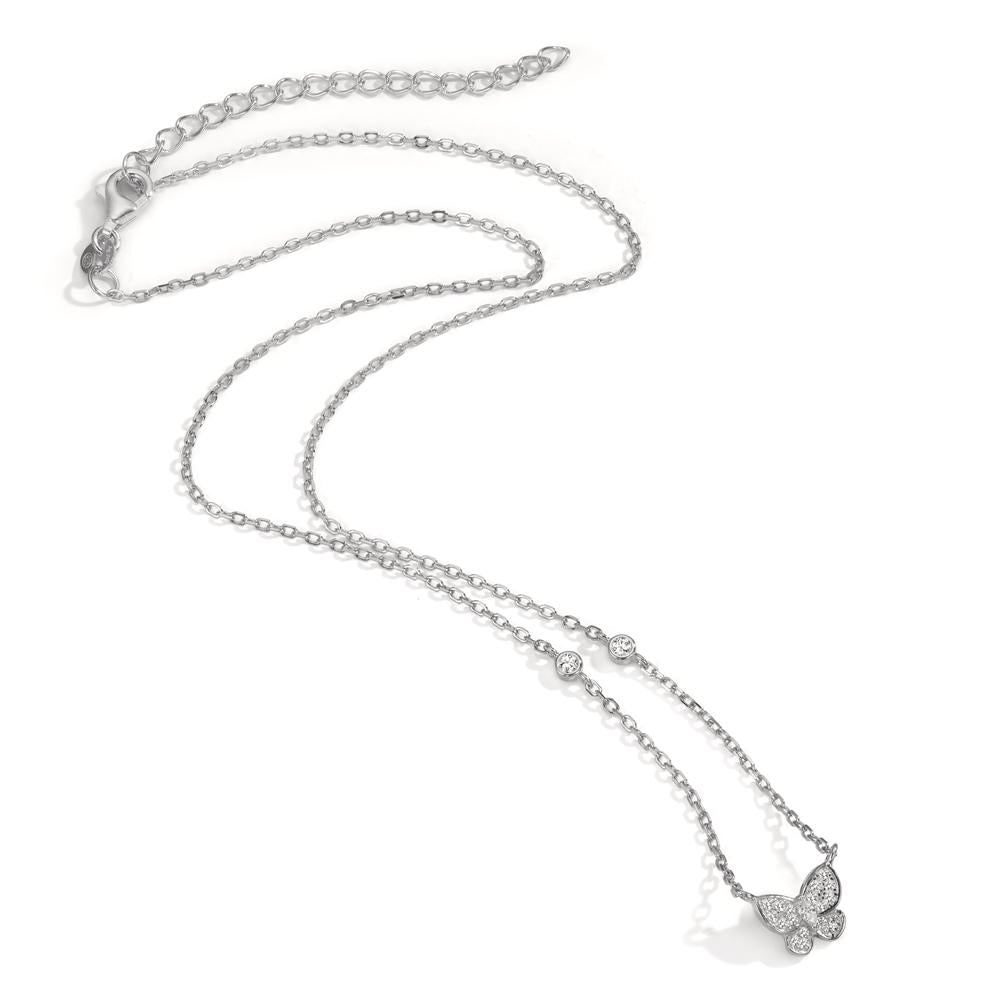 Collana Argento Zirconia rodiato Farfalla 40-45 cm