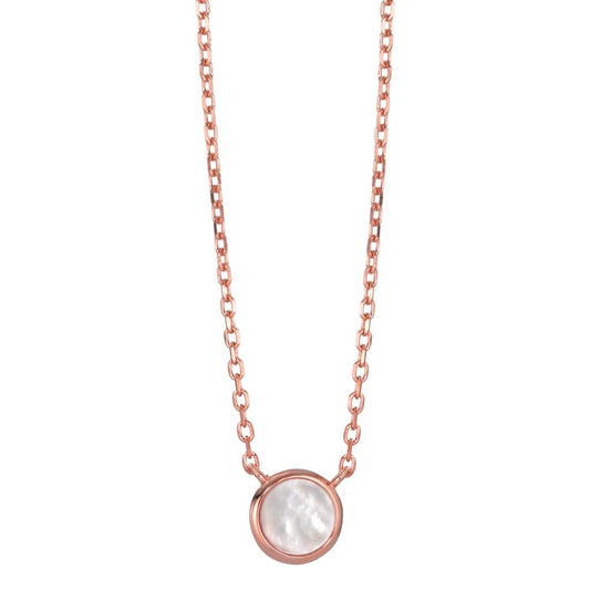 Collana Argento rosa dorato Madreperla 40-45 cm Ø8 mm