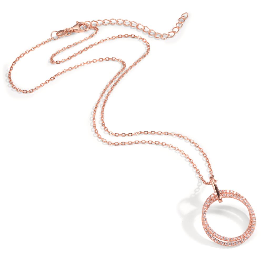 Collana Argento Zirconia rosa dorato 40-45 cm Ø20 mm