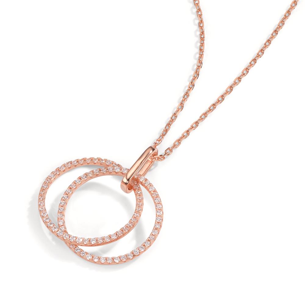 Collana Argento Zirconia rosa dorato 40-45 cm Ø20 mm