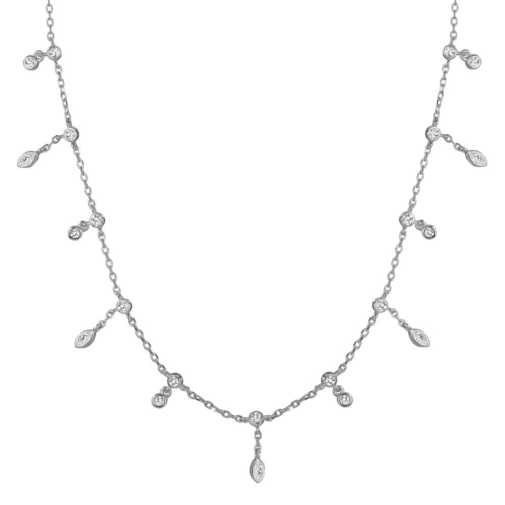 Collana Argento Zirconia 30 pietra rodiato 37-44 cm