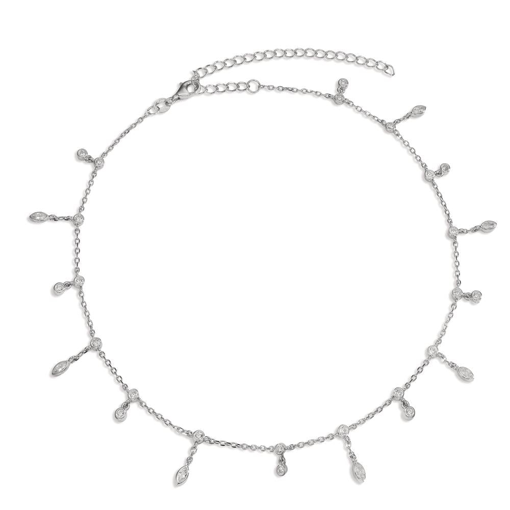 Collana Argento Zirconia 30 pietra rodiato 37-44 cm