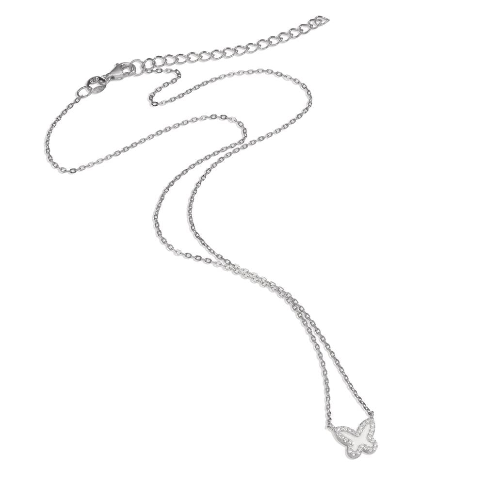 Collana Argento Zirconia rodiato Farfalla 40-45 cm Ø9 mm