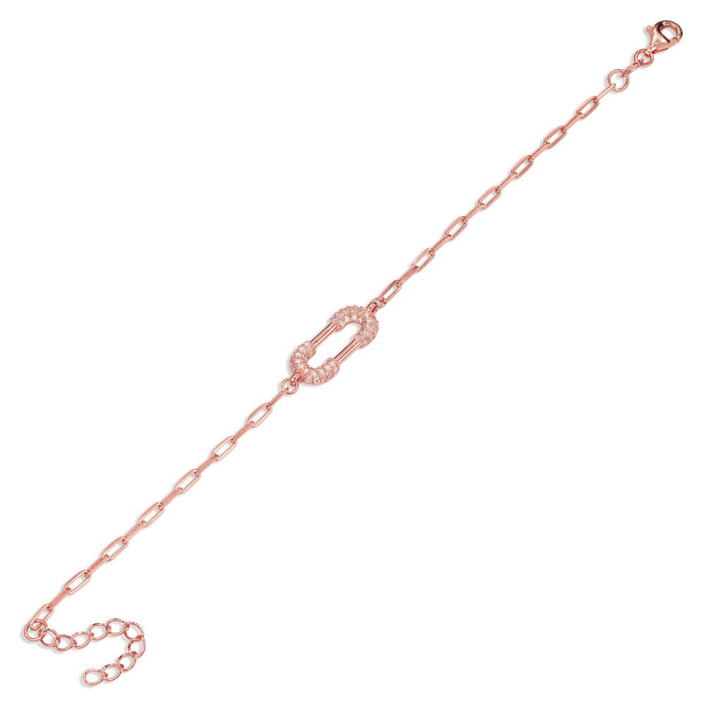 Bracciale Argento Zirconia rosa dorato 16-18.5 cm