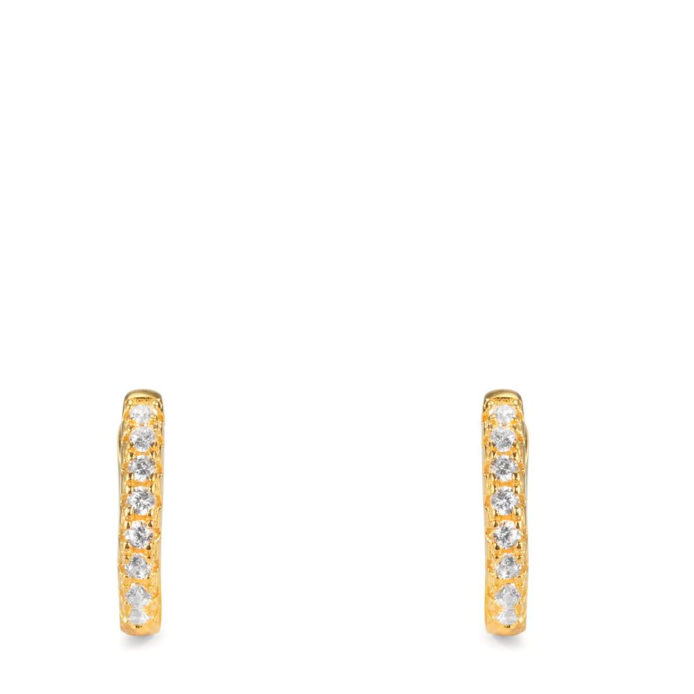 Orecchini circolari Argento Zirconia 16 pietra giallo dorato