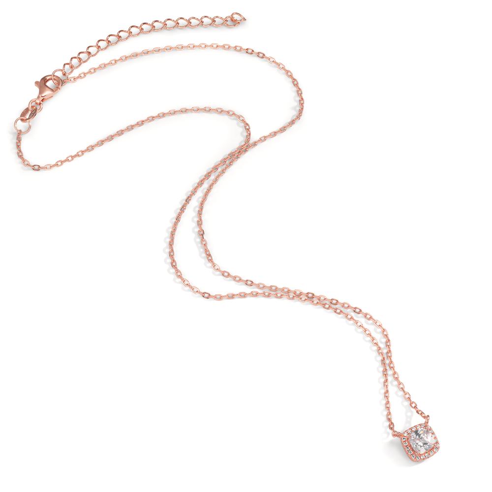 Collana Argento Zirconia rosa dorato 40-45 cm