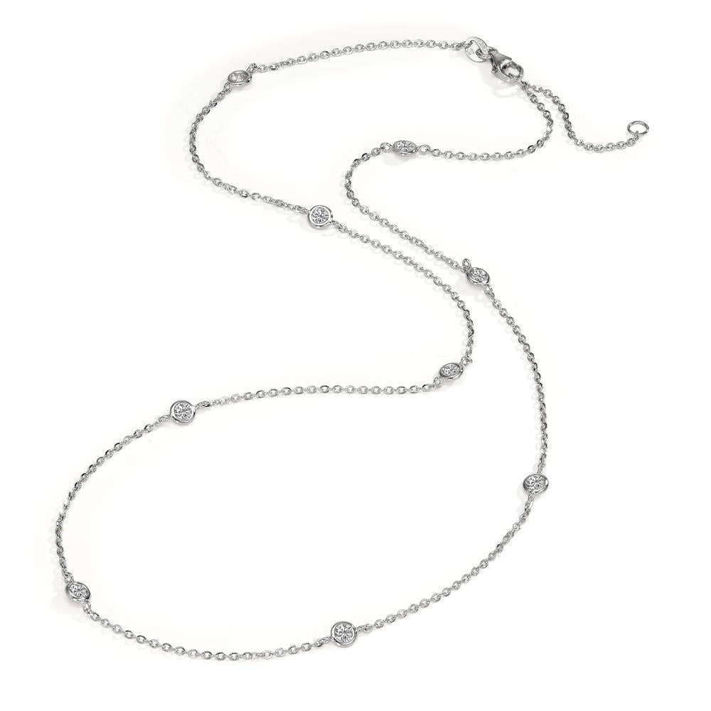 Collana Oro bianco 585/14 kt Zirconia 9 pietra 42-45 cm