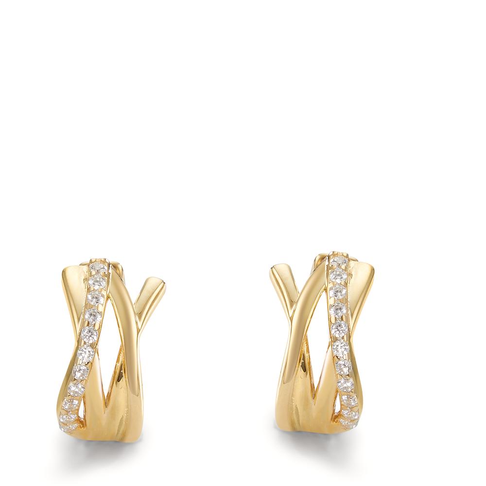 Orecchini circolari Argento Zirconia 22 pietra giallo dorato