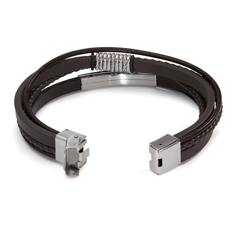 Bracciale Acciaio inossidabile, Pelle 21.5 cm