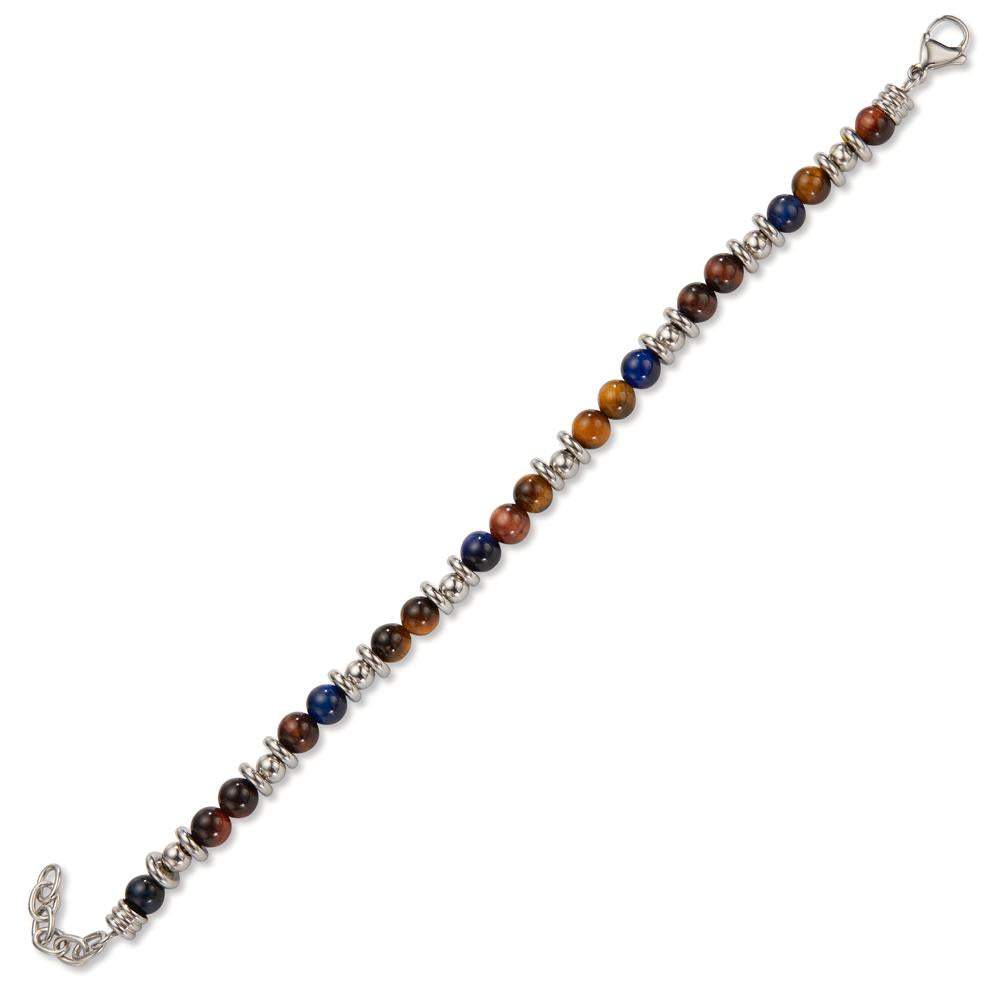 Bracciale Acciaio inossidabile Occhio di tigre 20-22 cm Ø6.5 mm