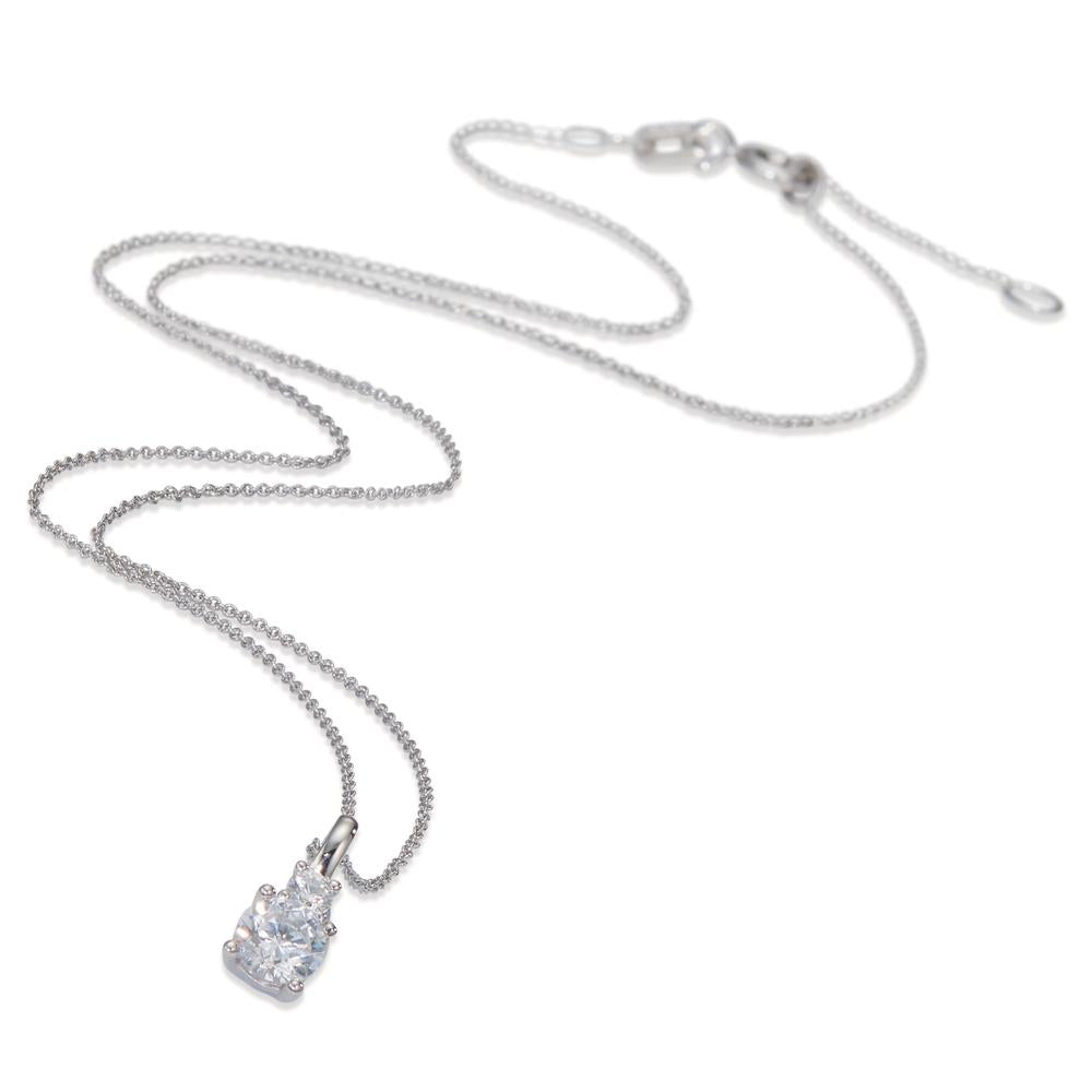 Collana Oro bianco 375/9K Zirconia 2 pietra 40-42 cm