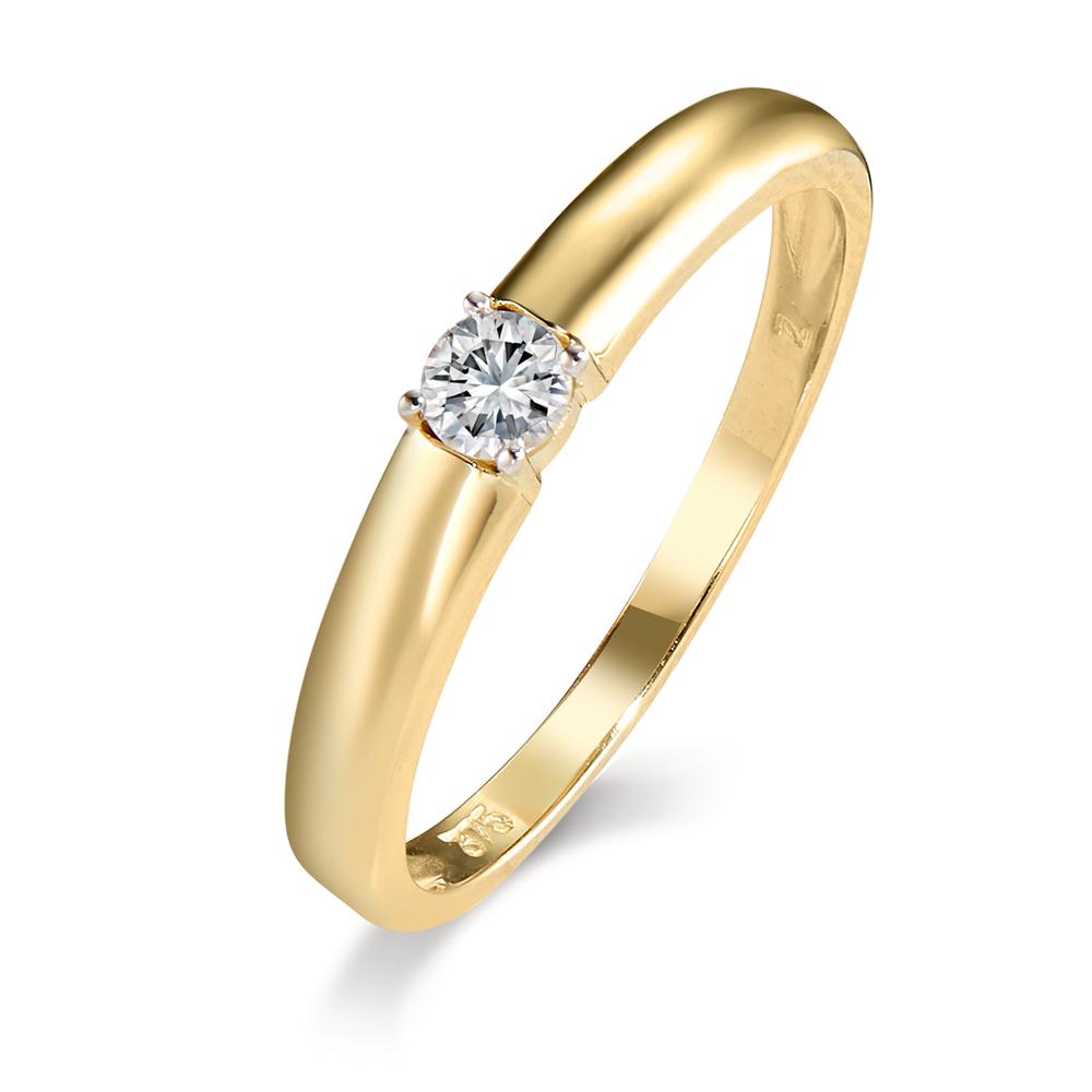 Anello solitario Oro giallo 375/9K Zirconia