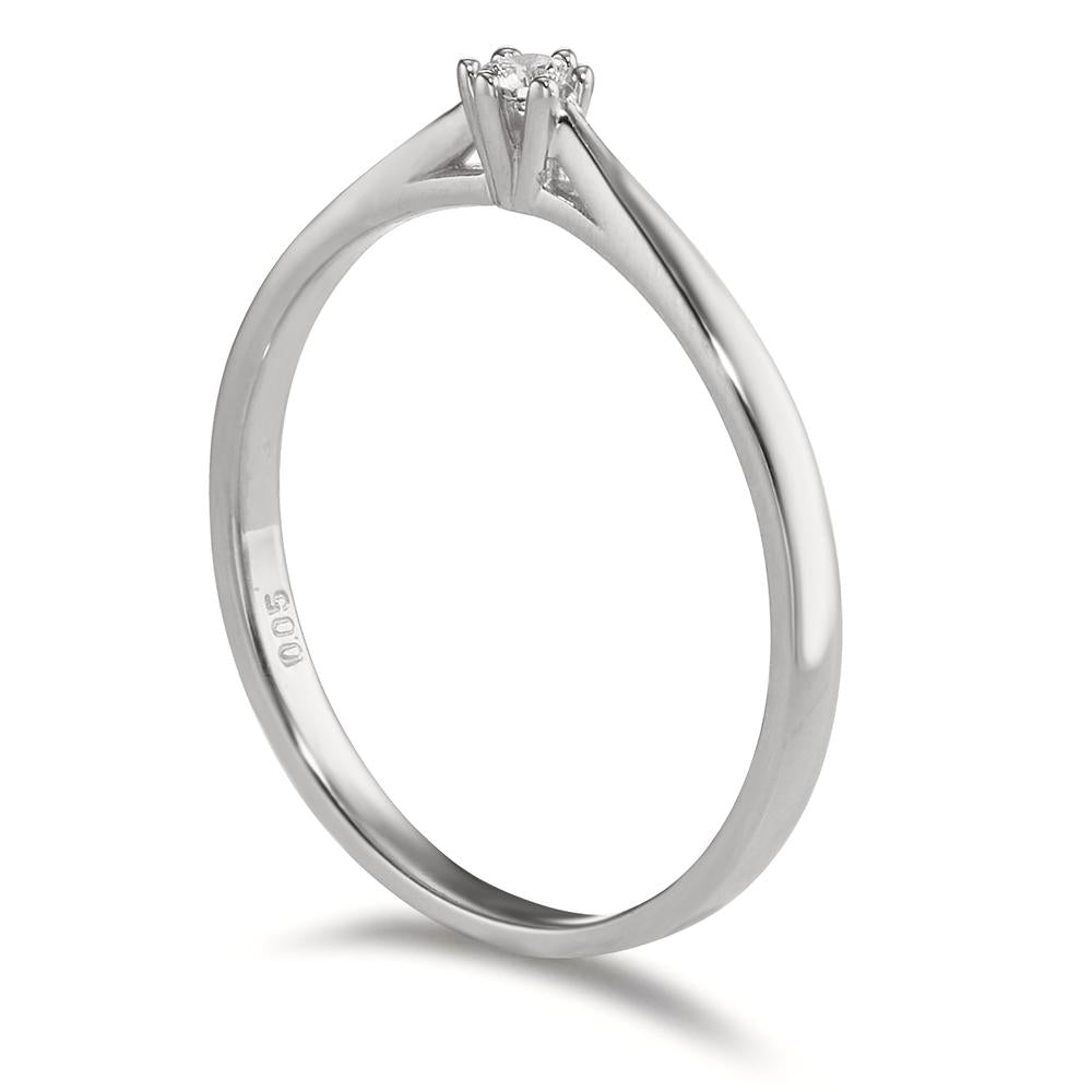 Anello solitario Oro bianco 750/18 carati Diamante 0.05 ct, w-si