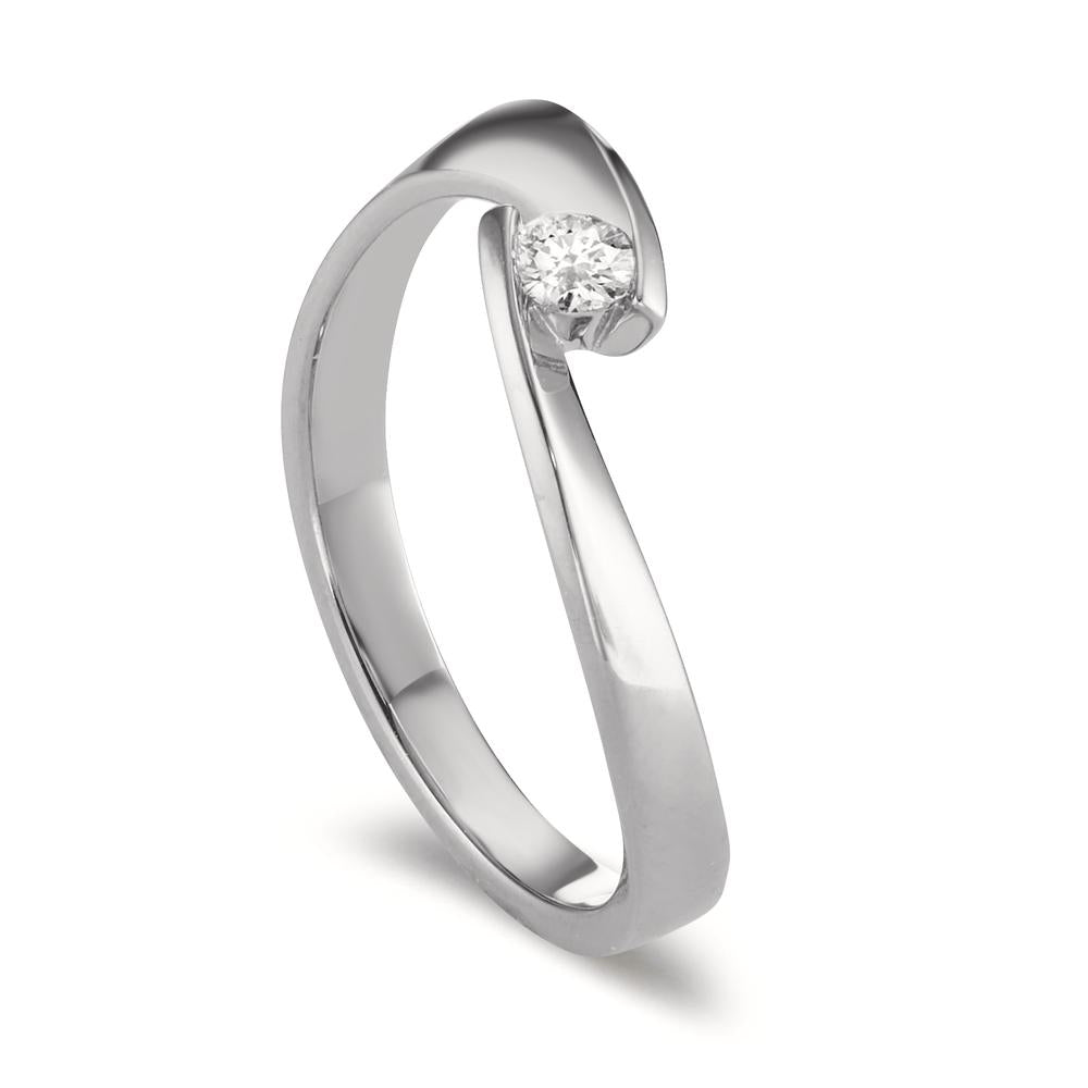 Anello Oro bianco 750/18 carati Diamante 0.09 ct, w-si