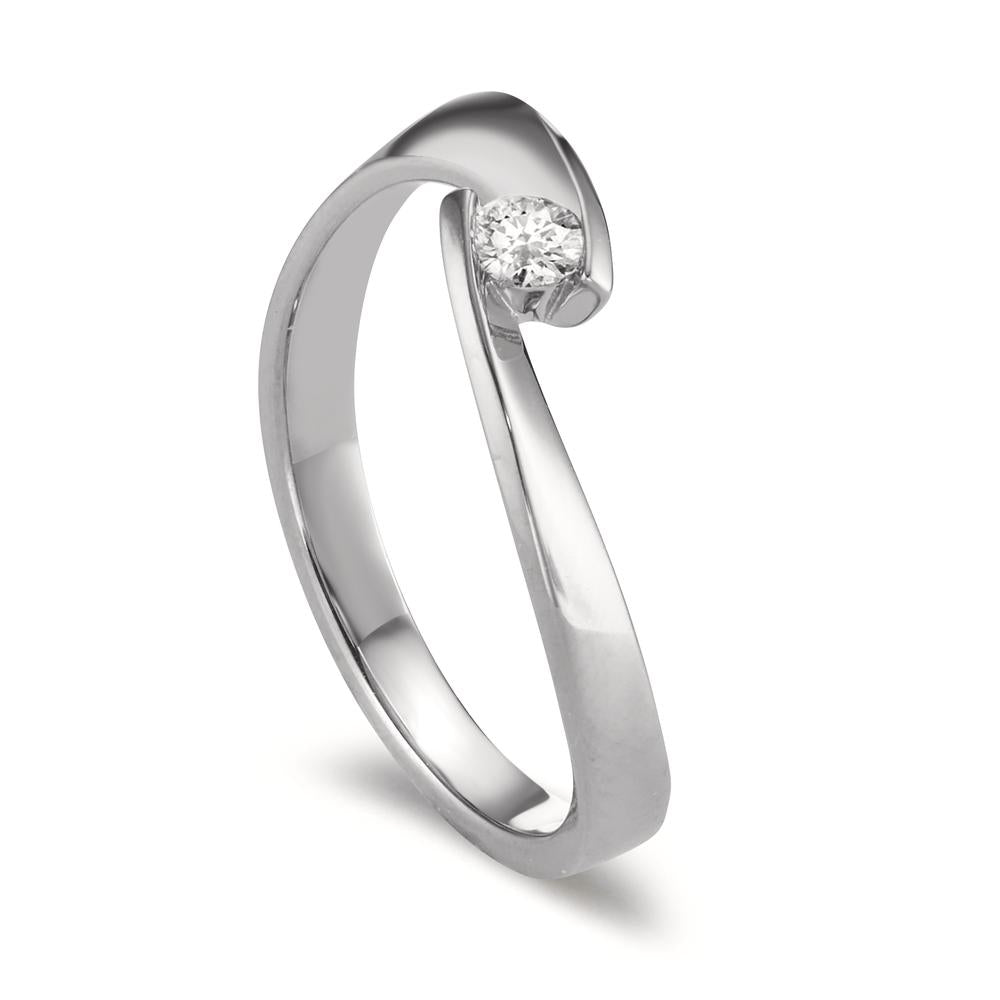 Anello Oro bianco 750/18 carati Diamante 0.13 ct, w-si