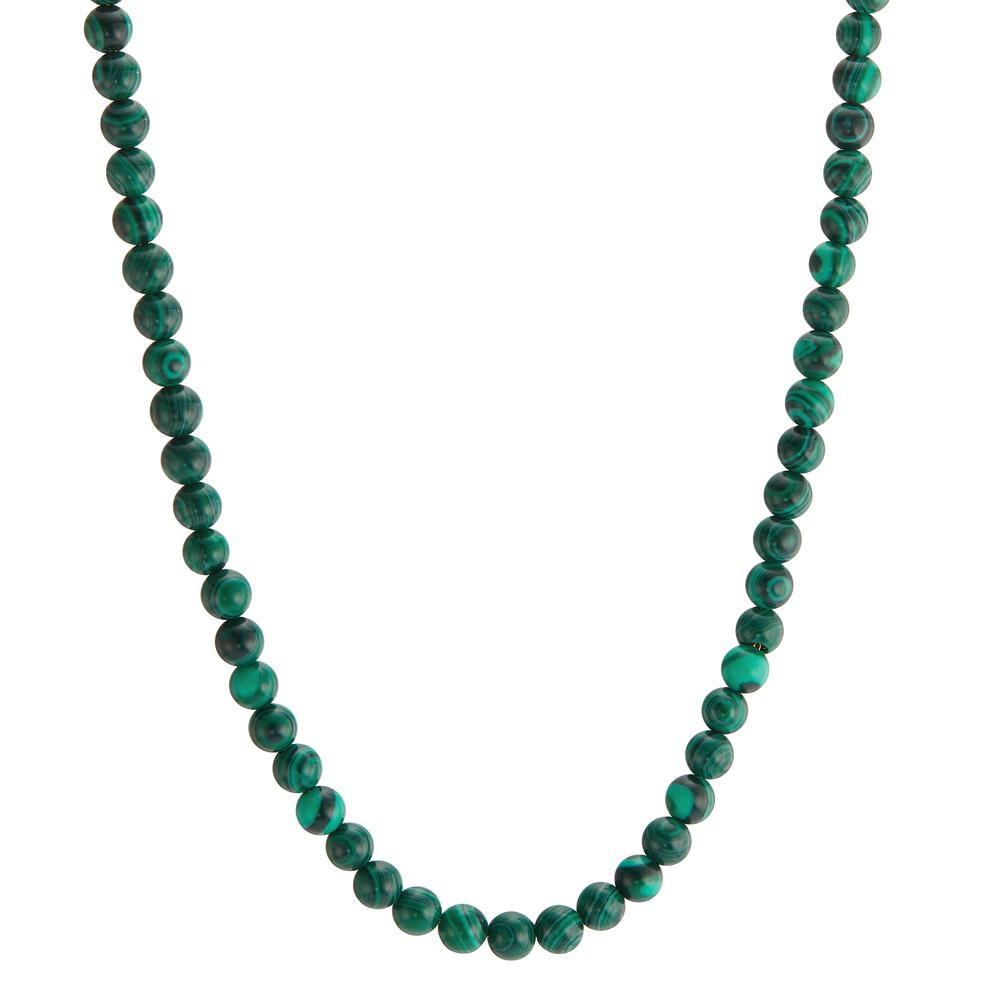 Collana Acciaio inossidabile Malachite verde giallo rivestimento IP 42-45 cm Ø4 mm